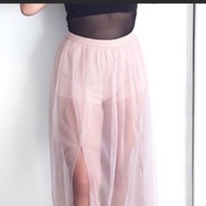 Sheer Maxi Skirt with built in short
